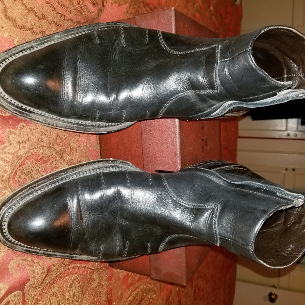 Italian Lenardi Men's Short Leather Boots With Zip